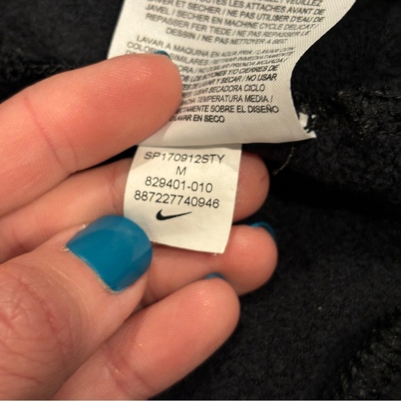 Nike Fleece Track Full Zip Jacket “Just do it” Black Size woman’s size medium - Picture 10 of 13